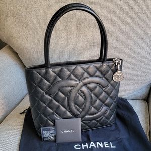 Chanel Quilted Medallion Caviar Tote